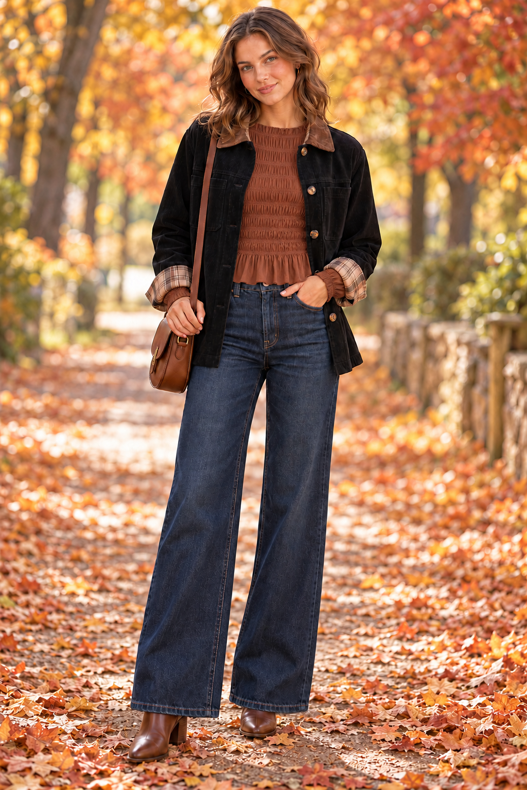 Black Corduroy Button Down Inner Plaid Bluivy Barn Coat