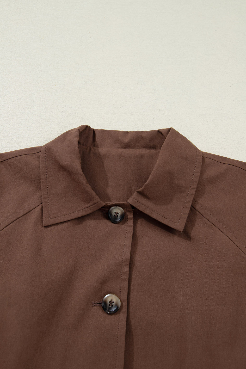 Dark Brown Collared Buttoned Leopard Liner Patchwork Chic Jacket