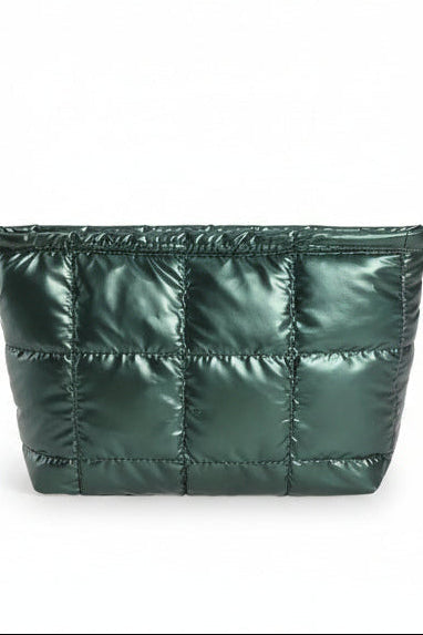 Shiny Quilted Puffer Make up Bag or Pouch 4 Colors