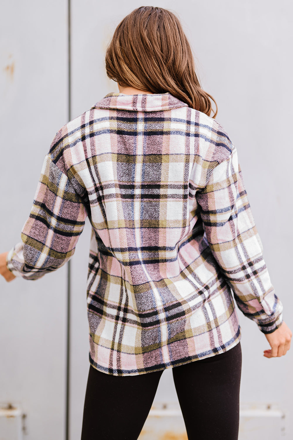 Fiery Red Geometric Plaid Print Pocketed Shacket Multiple Colors