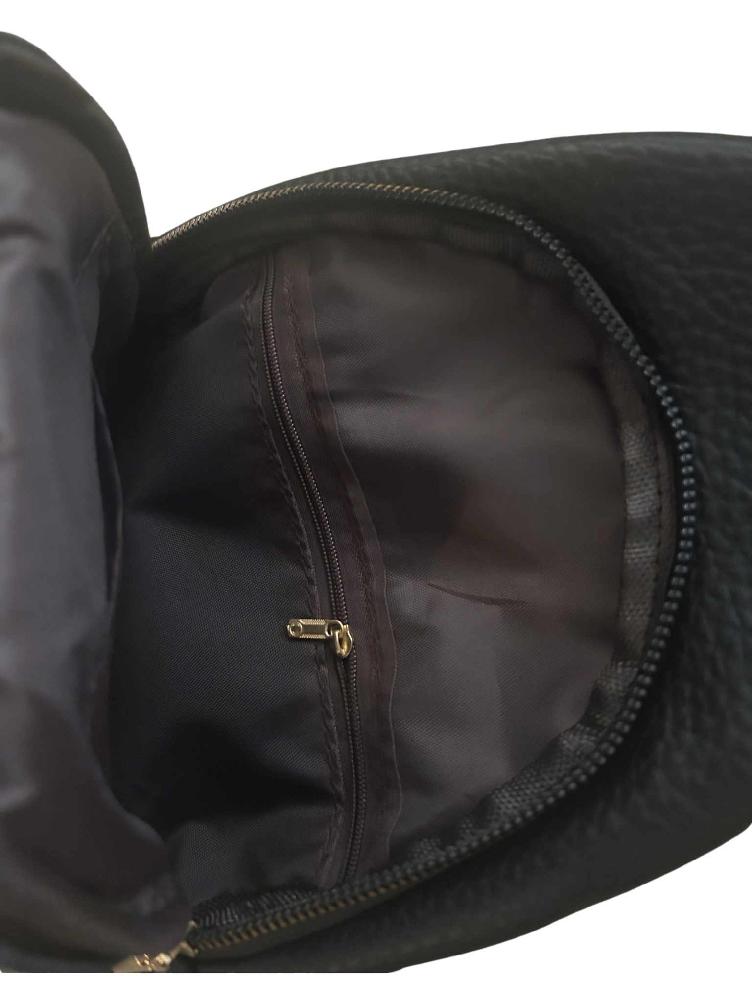 Black Vegan Pebble Leather Crossbody Sling Chest Pack