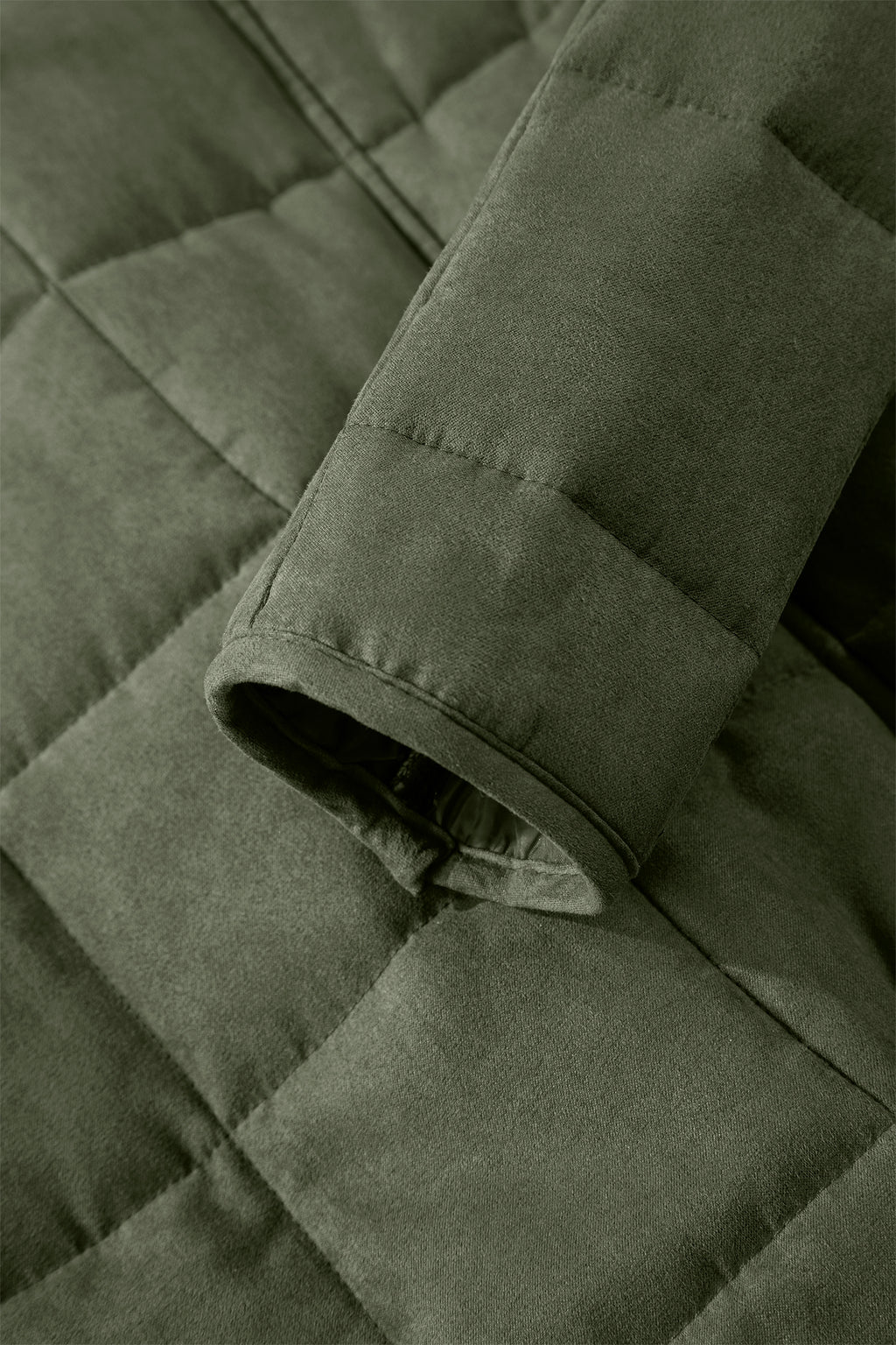 Green or Black Zip-Up Pocket Quilted Jacket