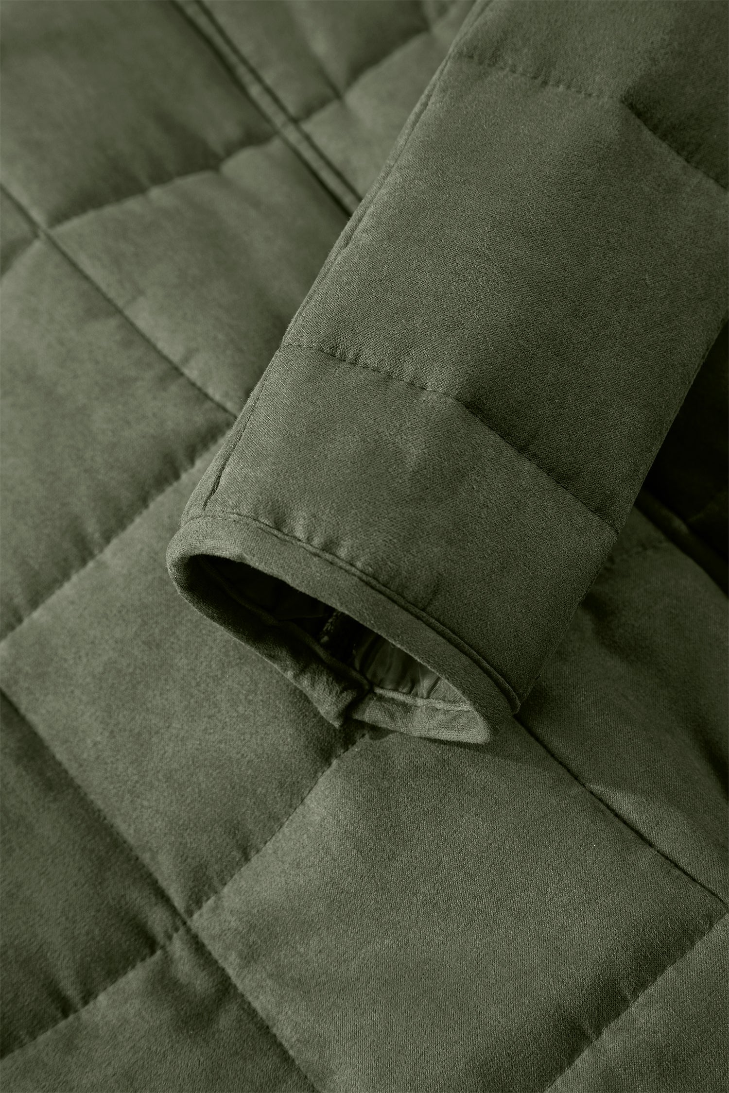 Green or Black Zip-Up Pocket Quilted Jacket