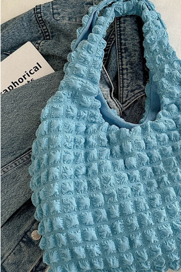 Blue Cloud Puffy Shoulder Zenana Tote Bag