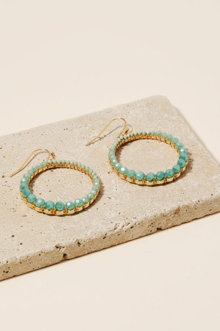 Mestiere Gem Hoop Dangling Earrings 4 Colors