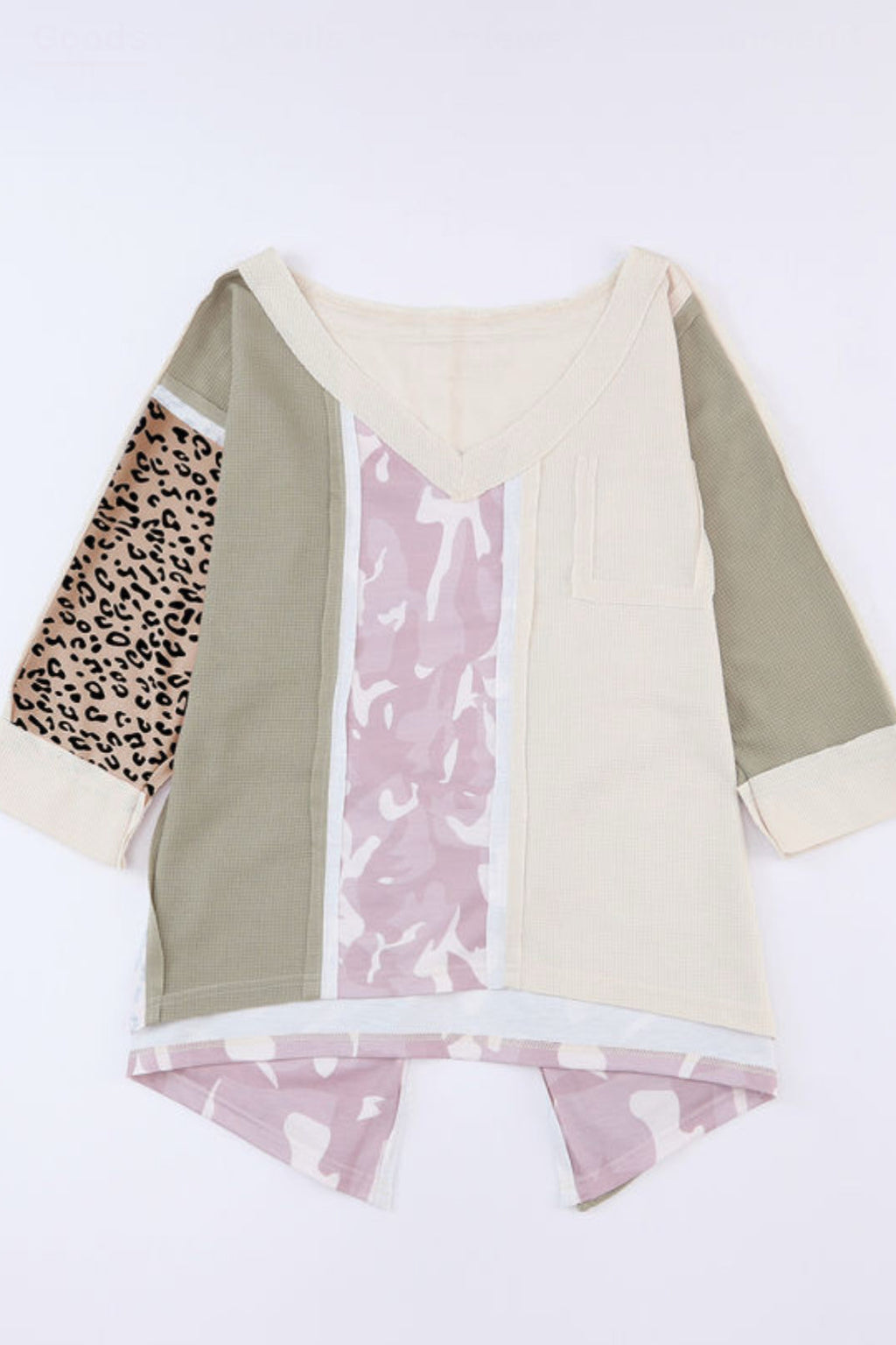 Multicolor Exposed Seam Patchwork Oversized Top