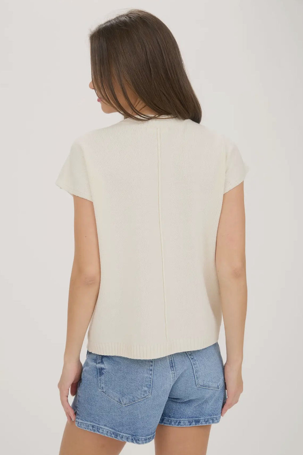 Blu Pepper Graphic Mimosa Knit Short Sleeve Sweater Top