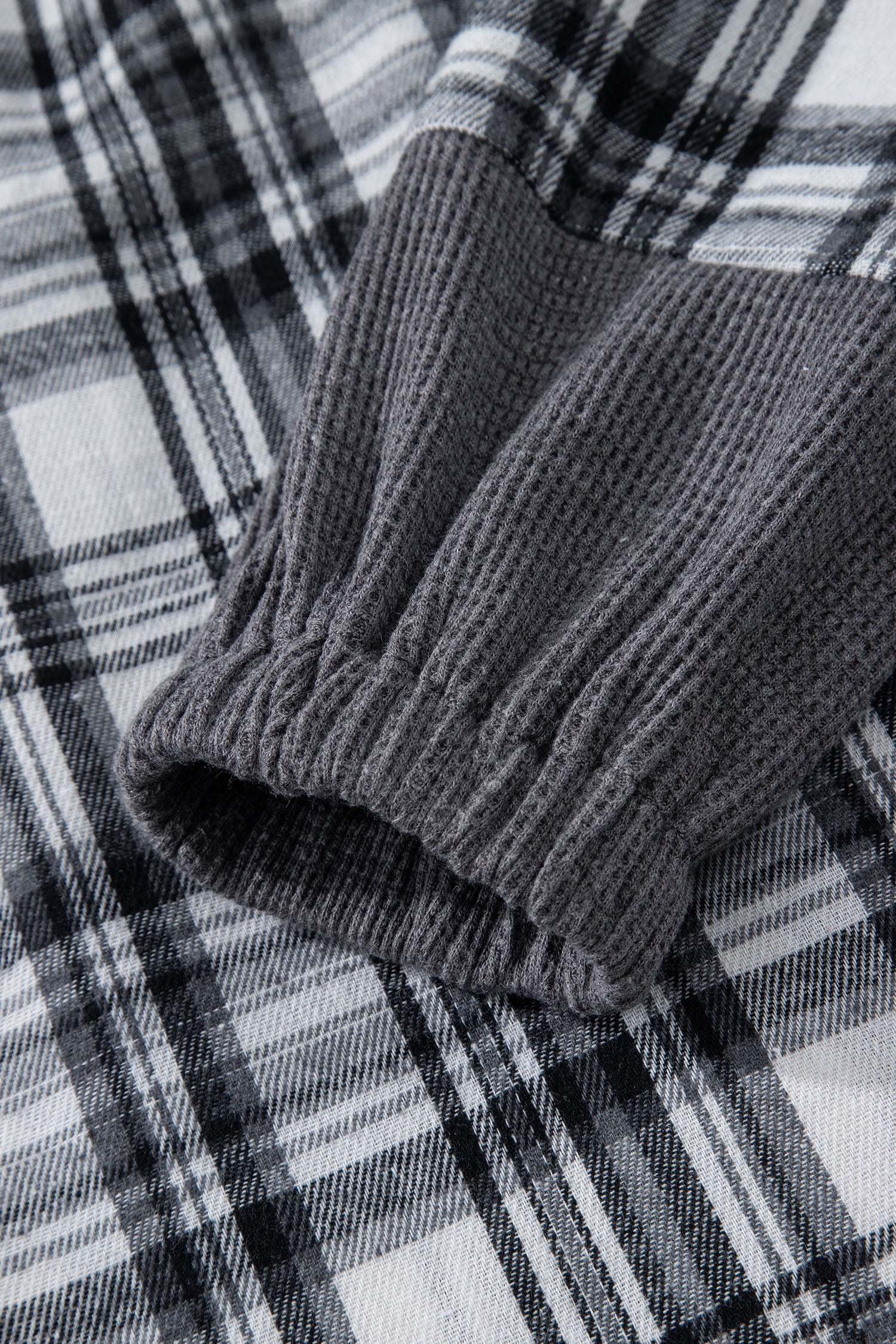 Brown Plaid Patchwork Long Sleeve Button Hooded Blouse