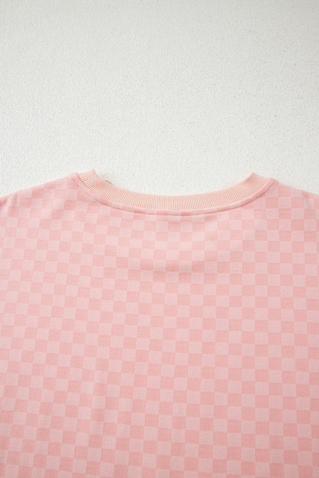 Brown Checkerboard Long Sleeve Pullover and Shorts Set