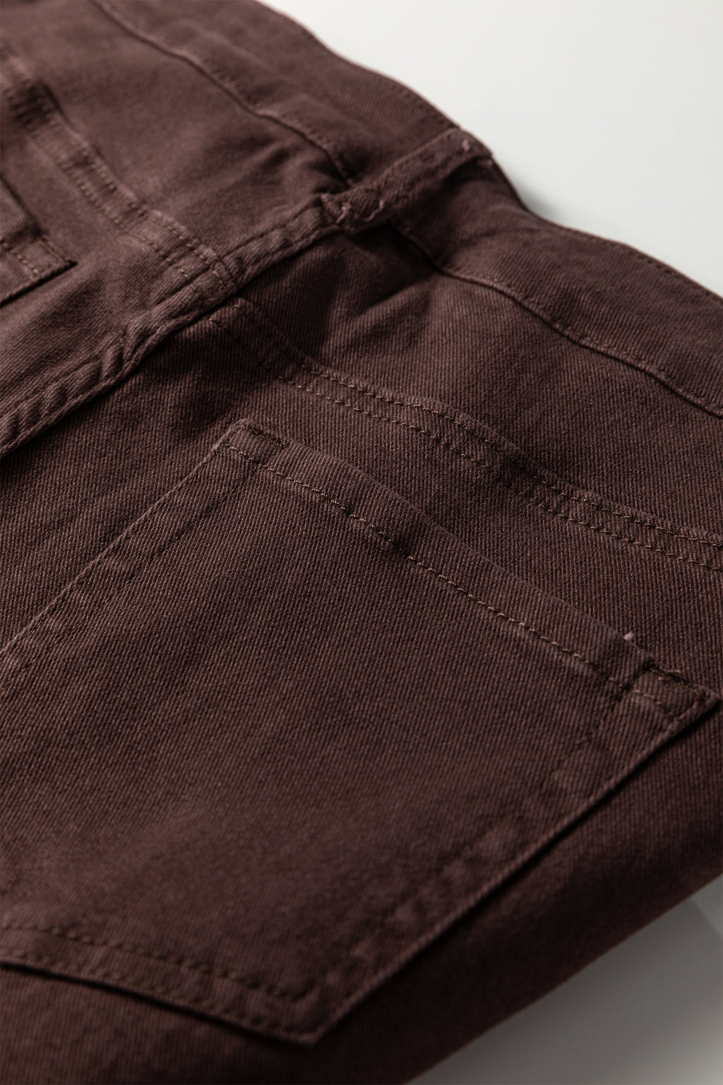 Red Sandalwood Solid Color Seamed Center Wide Leg Cropped Jeans