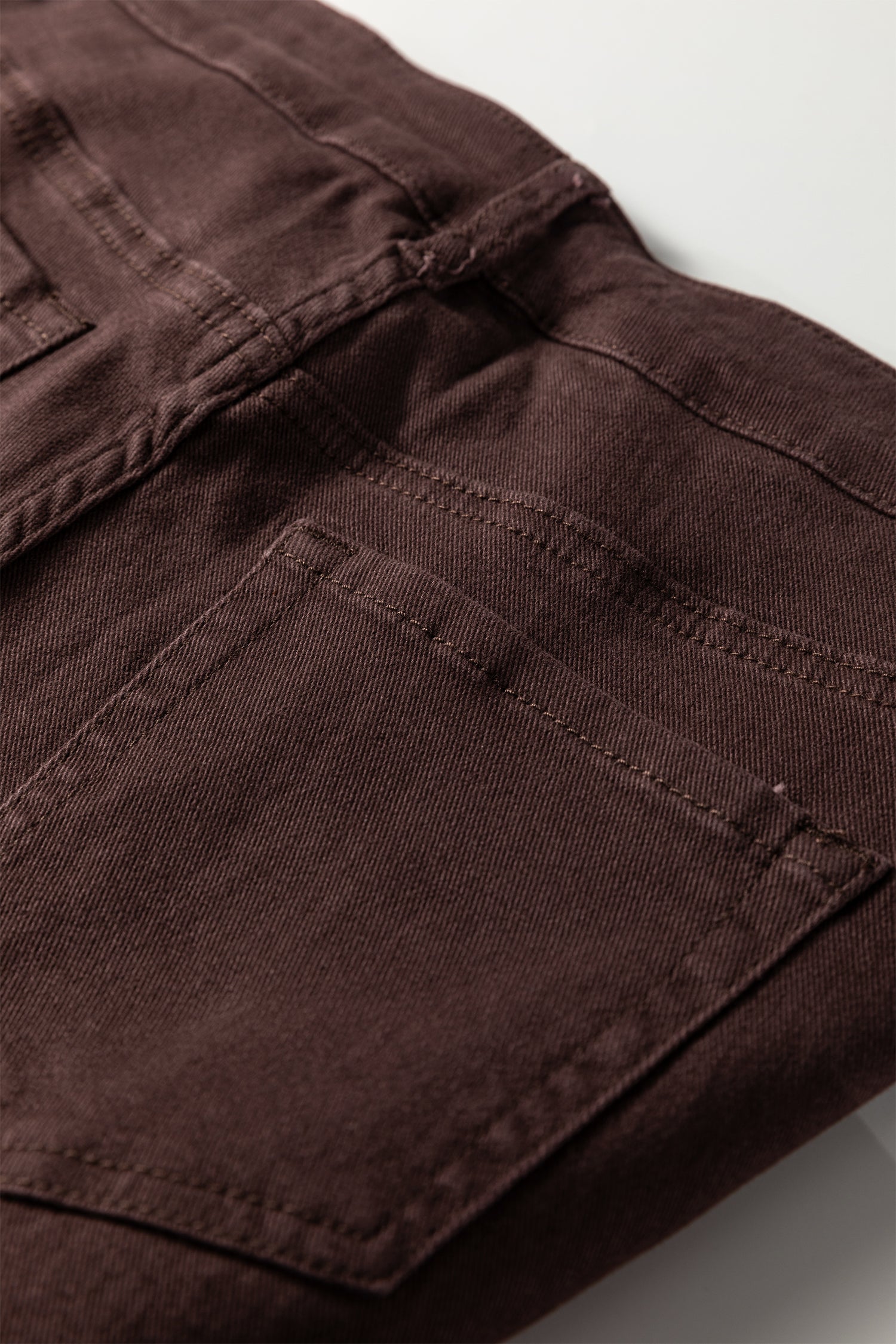 Red Sandalwood Solid Color Seamed Center Wide Leg Cropped Jeans