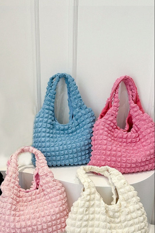 Blue Cloud Puffy Shoulder Zenana Tote Bag