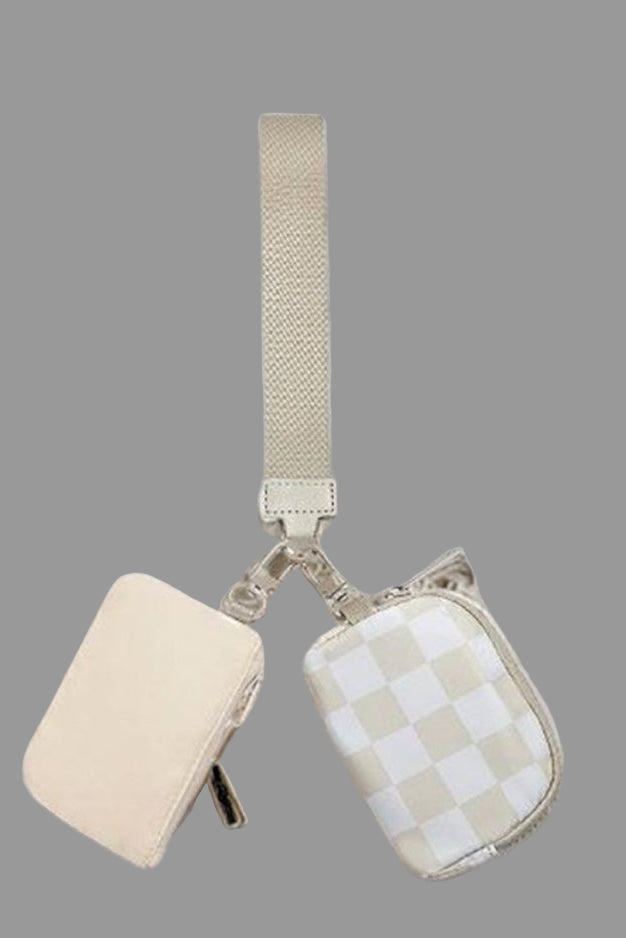Dual Pouch Wristlet Keychain Wallet 3 colors