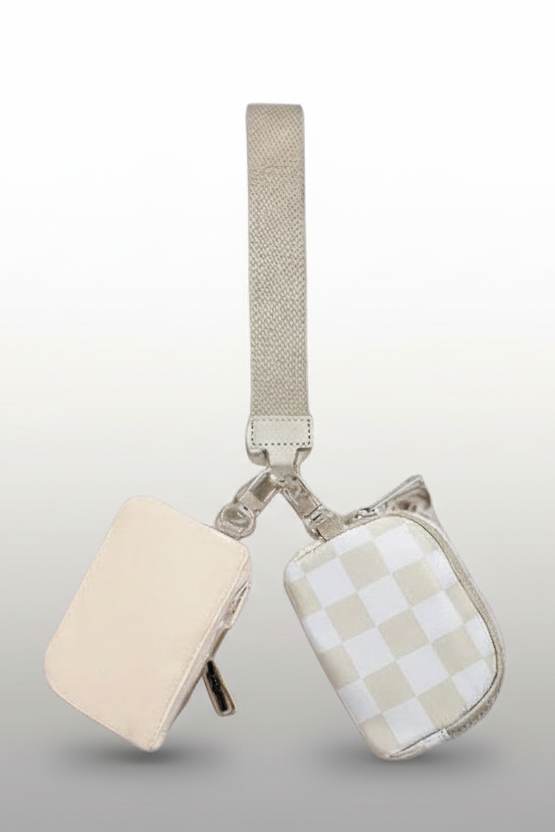 Dual Pouch Wristlet Keychain Wallet 3 color designs