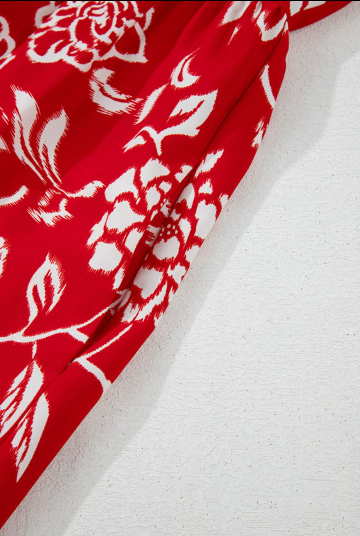 Red Floral Printed Spaghetti Strap Empire Waist Maxi Dress