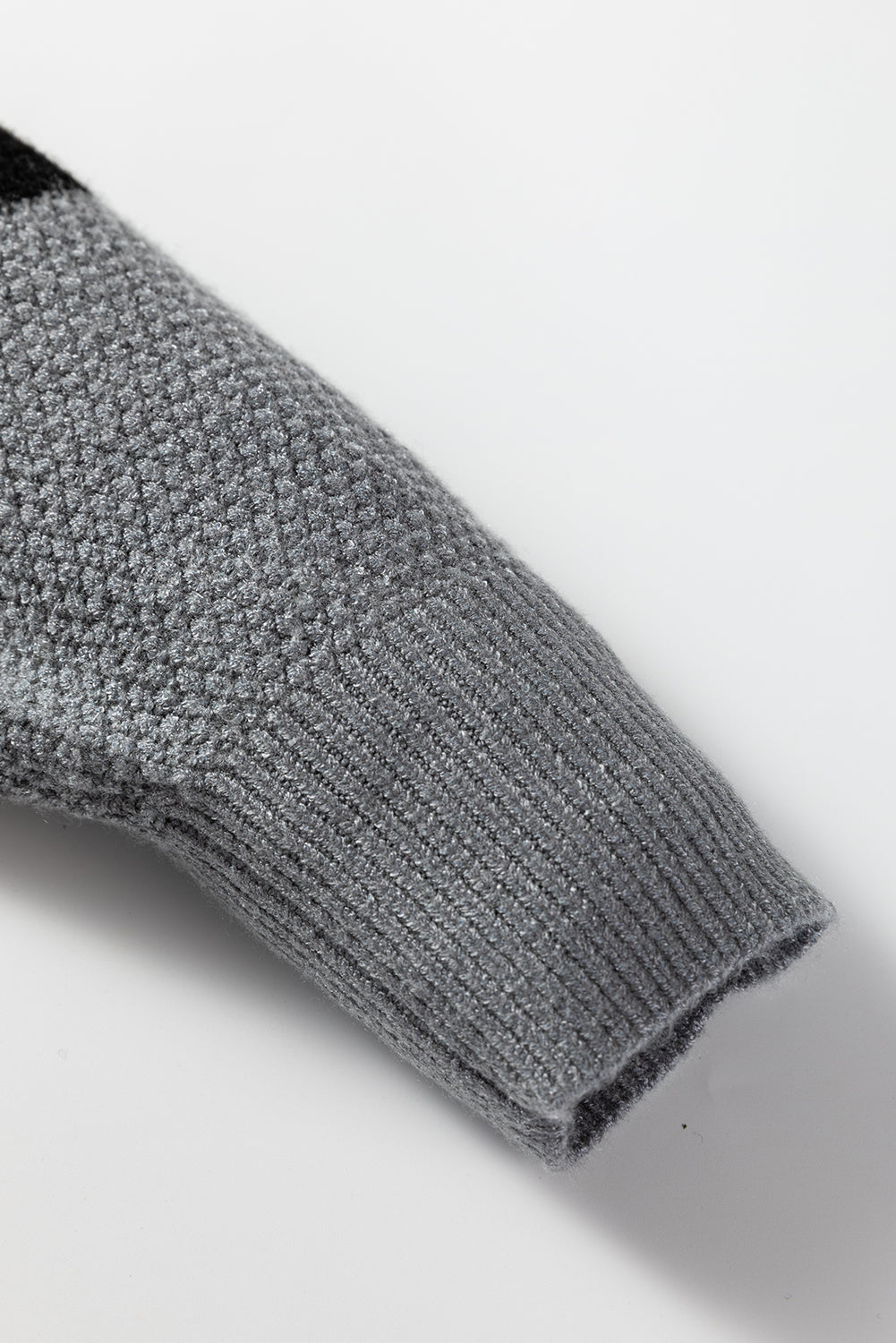 Parchment Color Block Knit Striped Sleeve Detail Casual Sweater