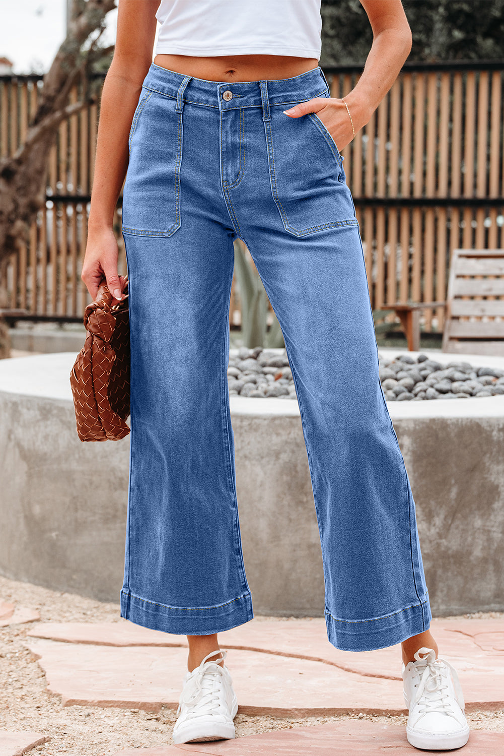 Breen Cropped High Rise Wide Leg Jeans 3 Colors