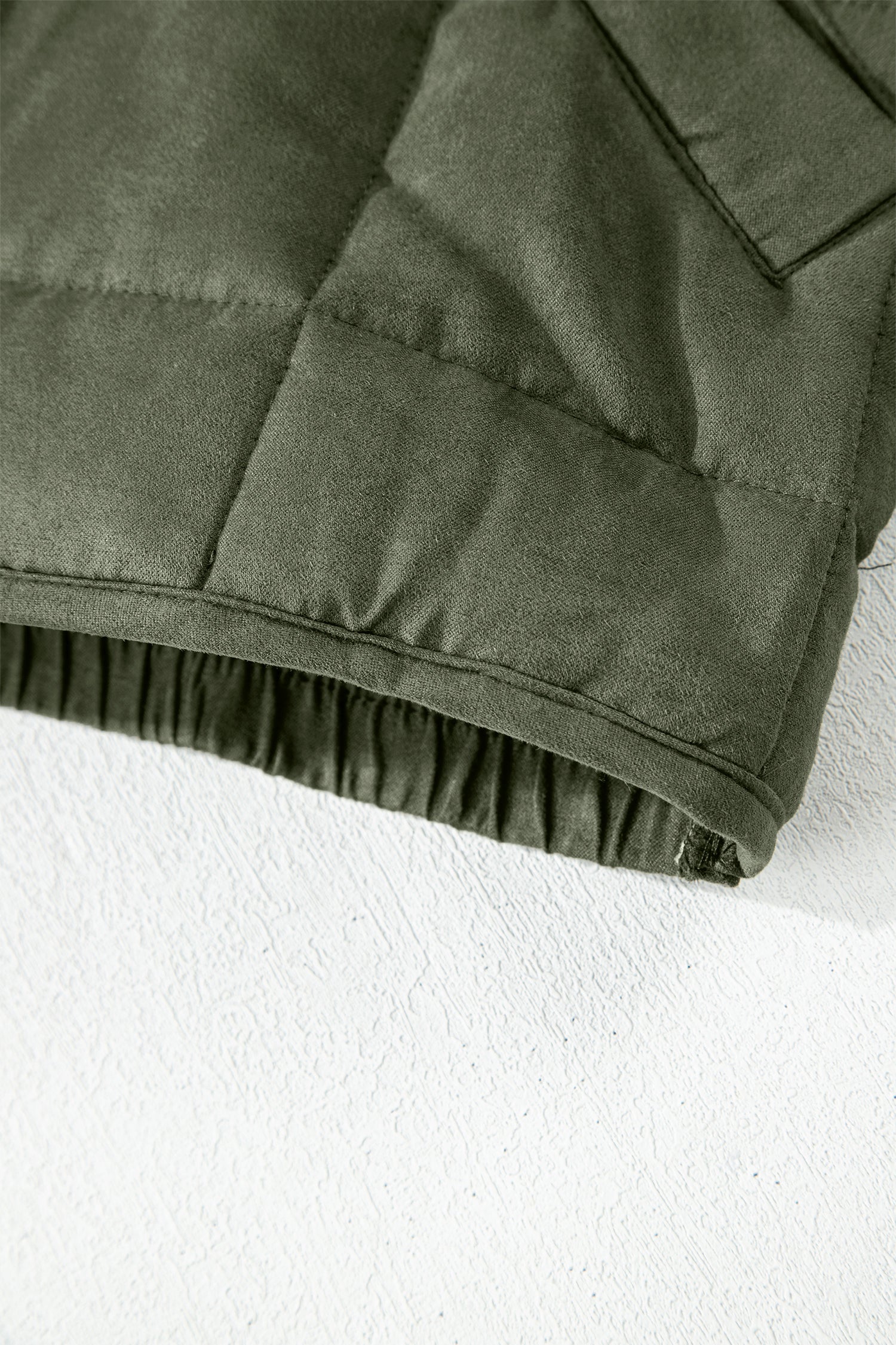 Green or Black Zip-Up Pocket Quilted Jacket