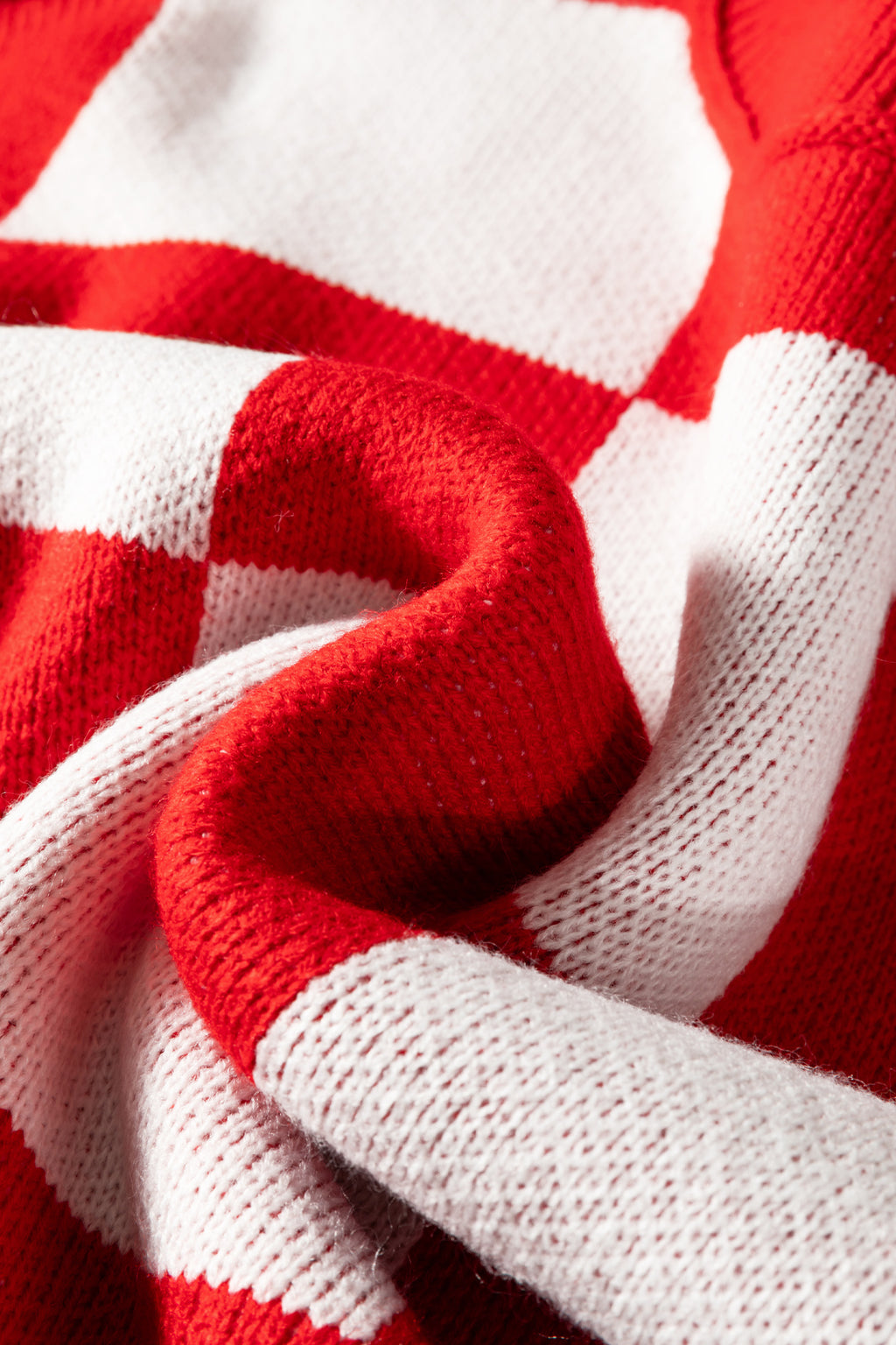 Green Checkered Bishop Sleeve Sweater