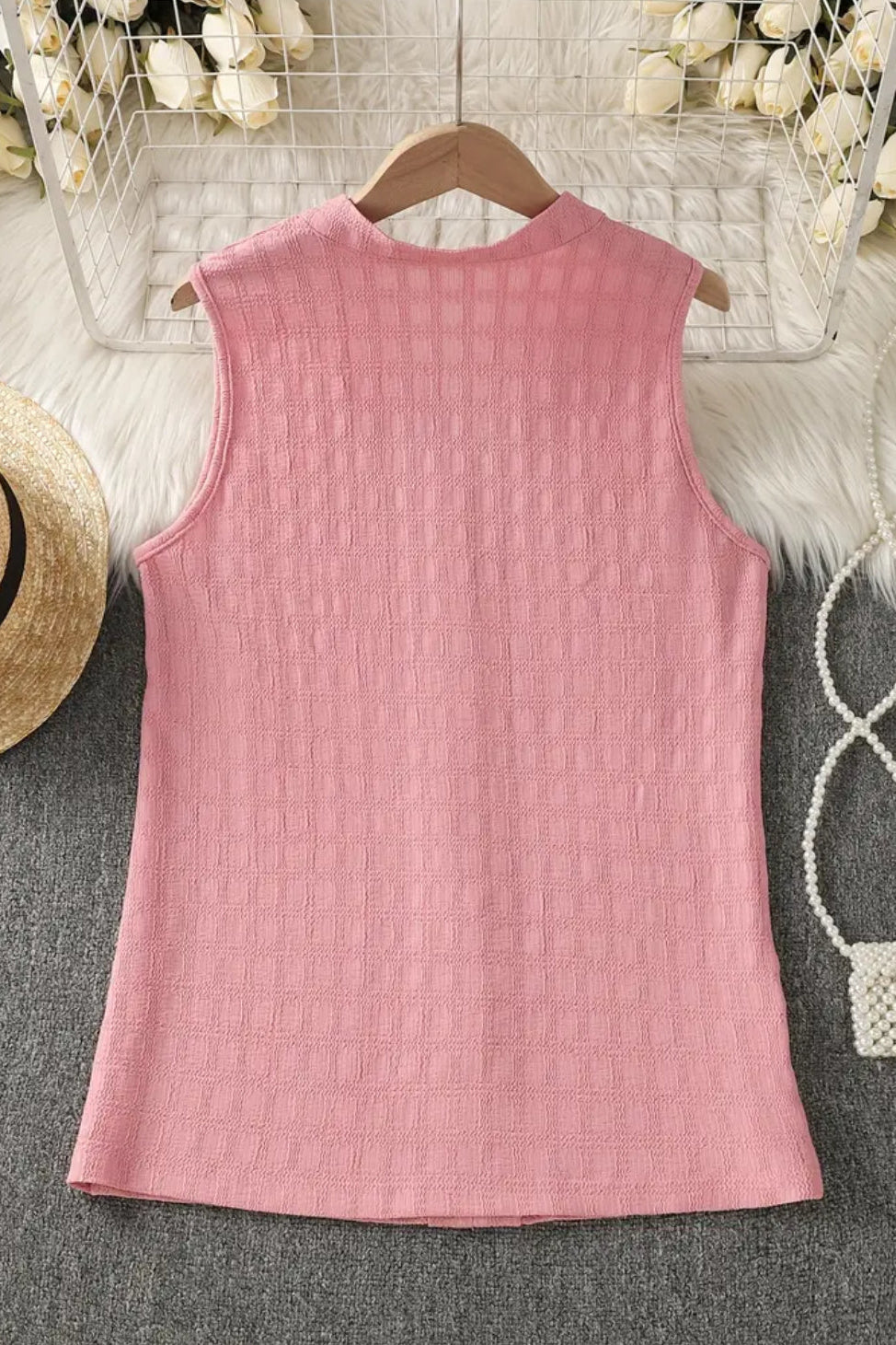 Sleeveless Textured Blouses 3 colors