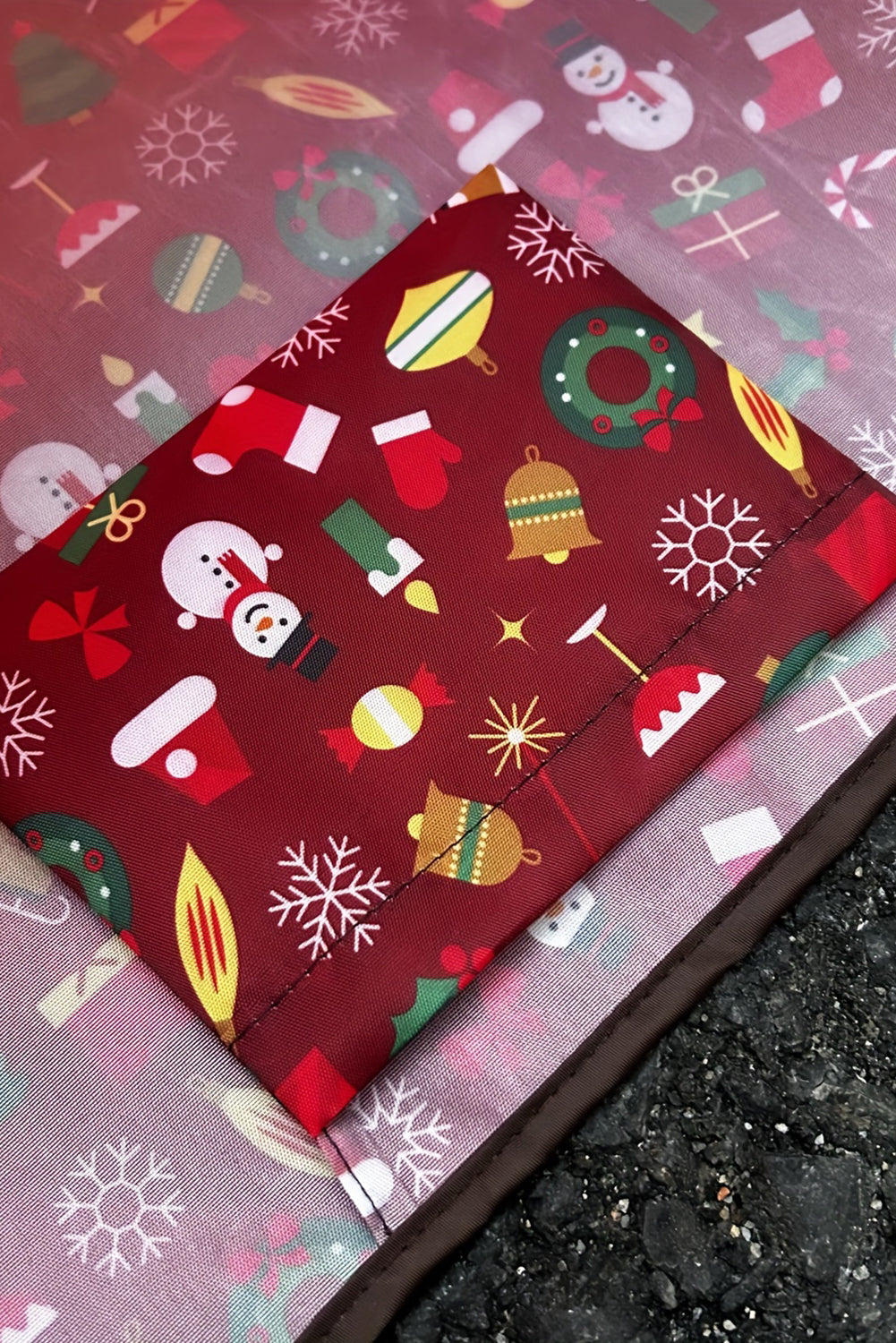 Large Fiery Red Christmas Portable & Foldable Tote Bag