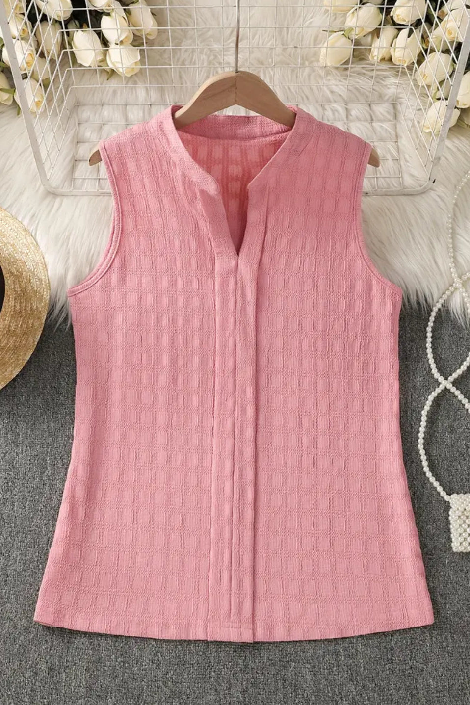 Sleeveless Textured Blouses 3 colors