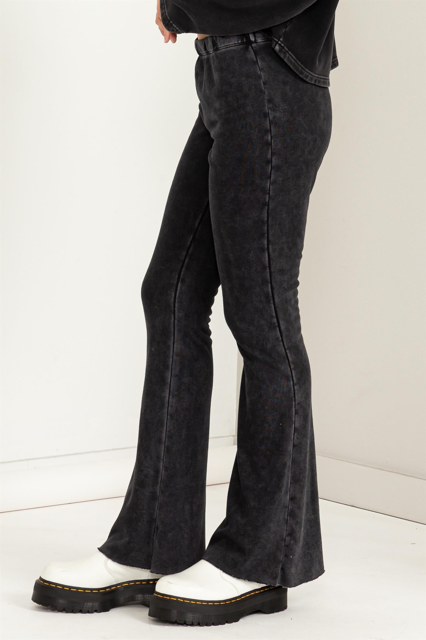 Hyfve Wild Soul Black Mid-Rise Flare Pants