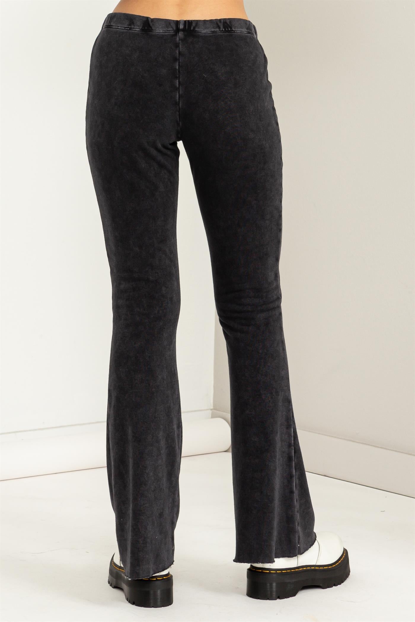 Hyfve Wild Soul Black Mid-Rise Flare Pants