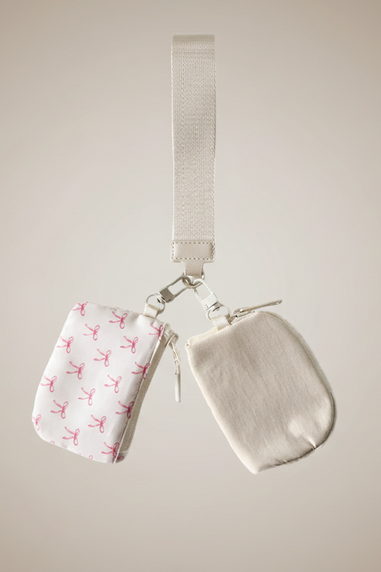 Dual Pouch Wristlet Keychain Wallet 3 color designs