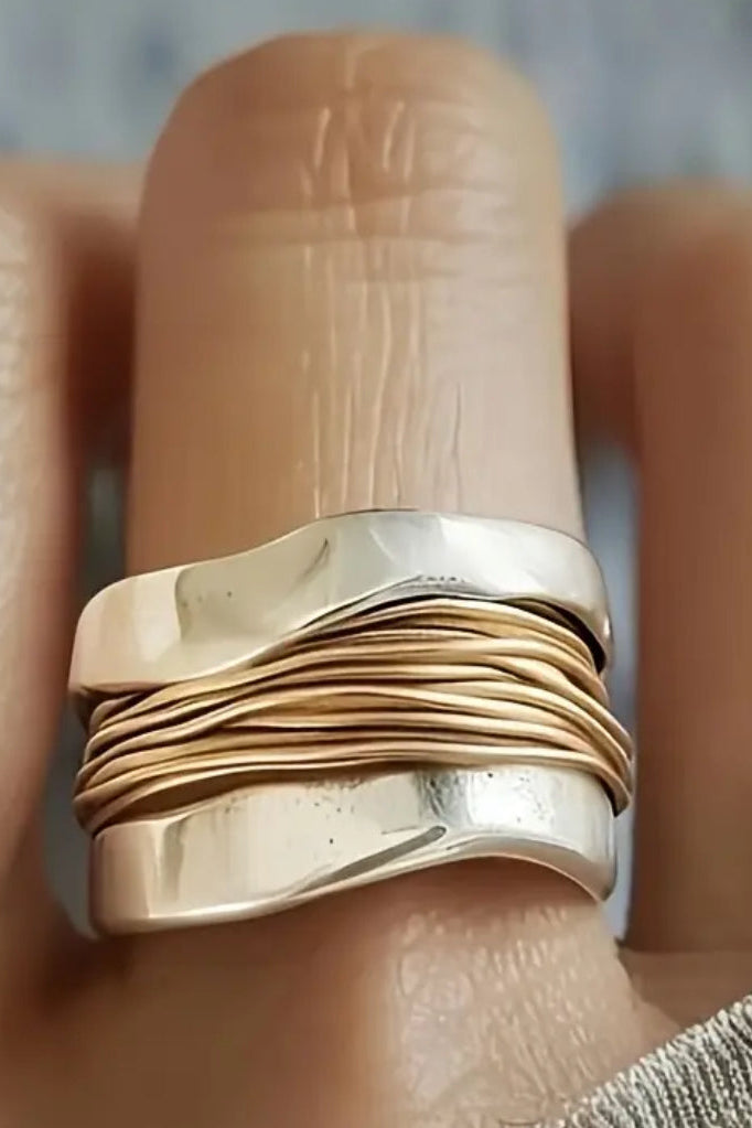 Vintage Gold and Silver Double Layer Entwined Ring