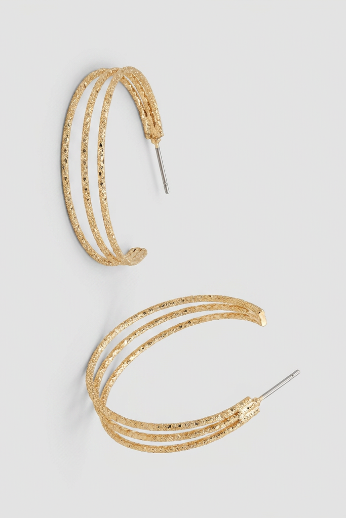 Pomina Gold Triple Hoop Earrings