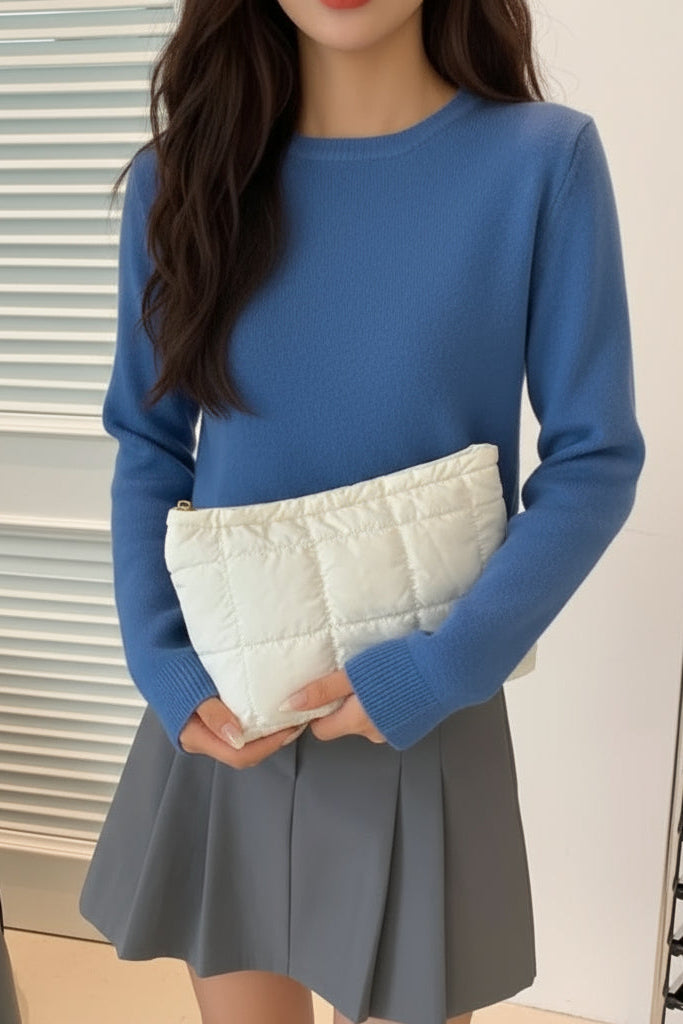 Shiny Quilted Puffer Make up Bag or Pouch 4 Colors