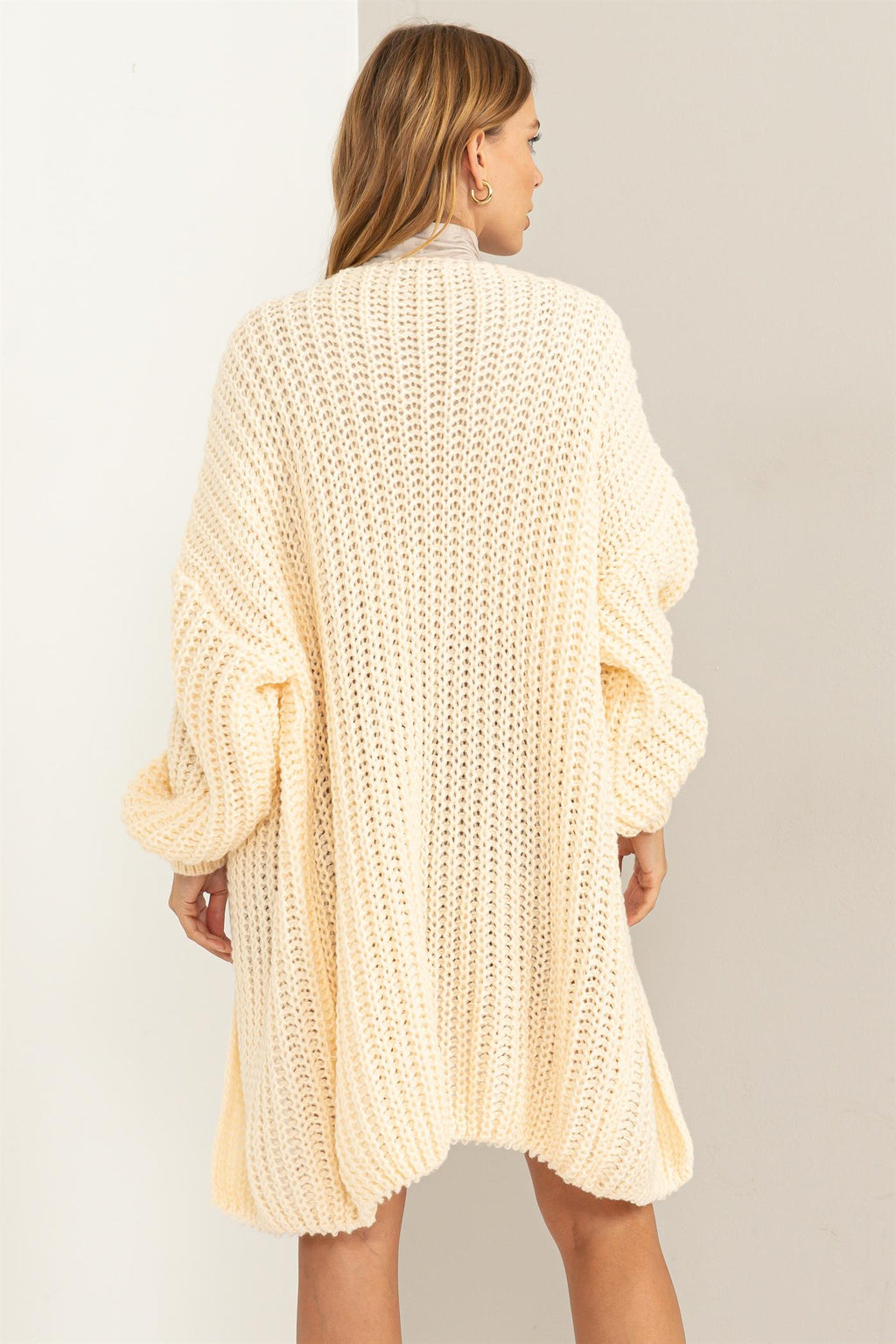 HYFVE Gentle Aura Chunky Ribbed Open Chunky Sweater Cardigan (S,M,L)