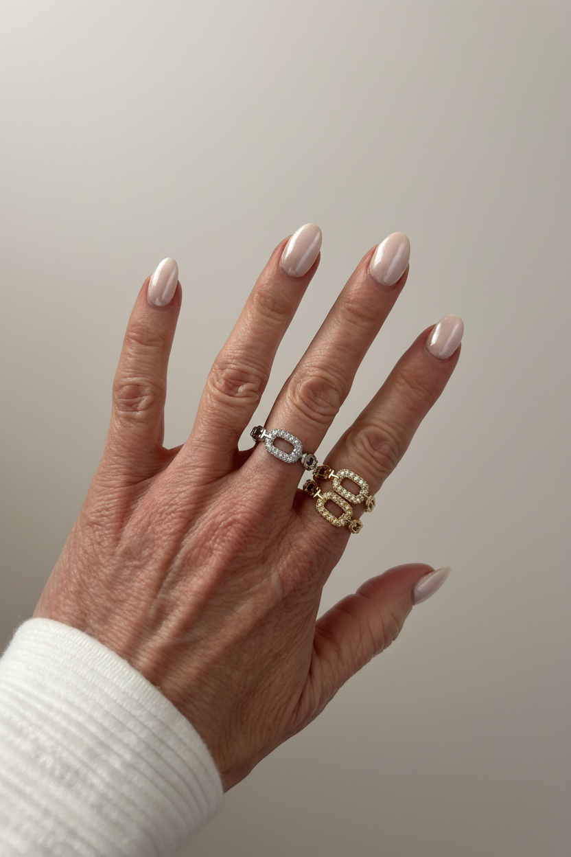 Elegant Chain Buckle Ring 2 Colors Silver or Gold