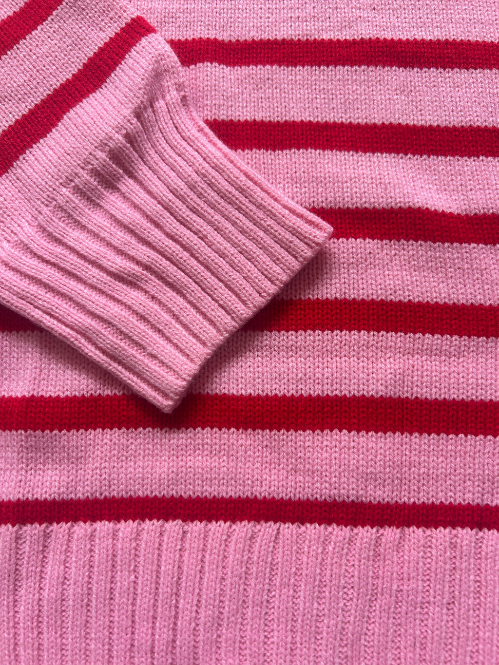 Haptics Pink Striped Hi Low Sweater