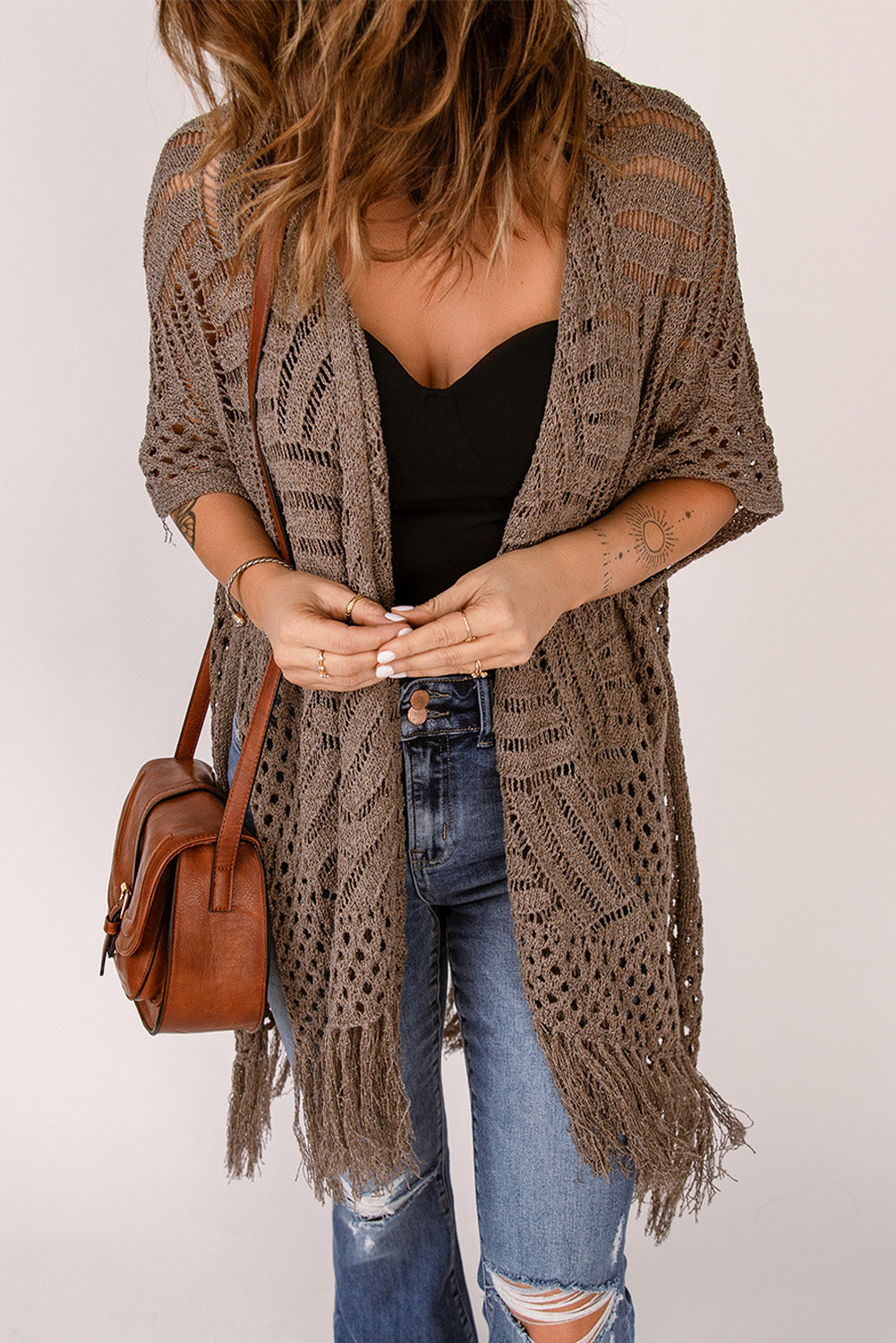 Loose Fit Fringe Kimono or Wrap One Size Fits All