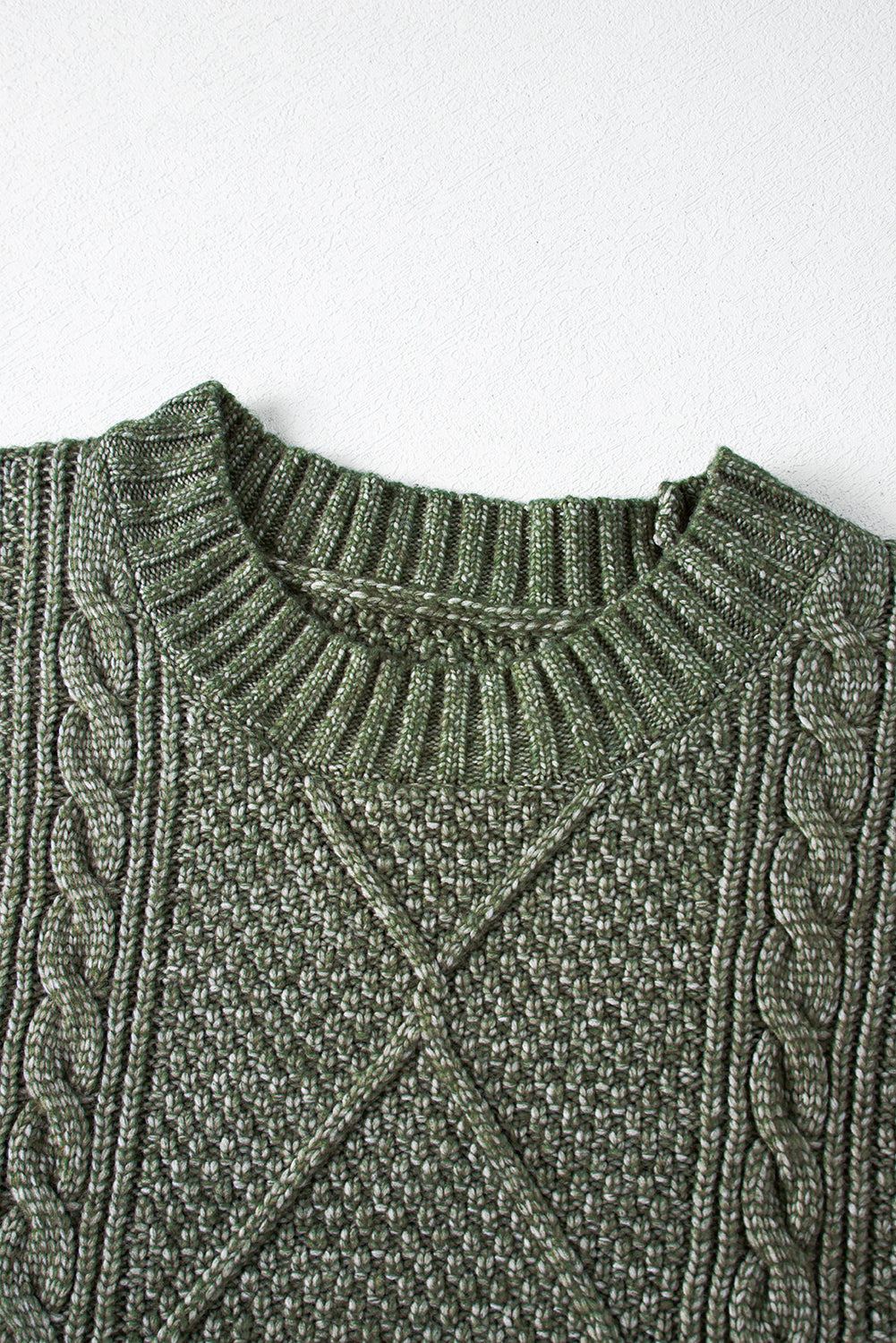 Mist Green Cable Knit Sweater Dress