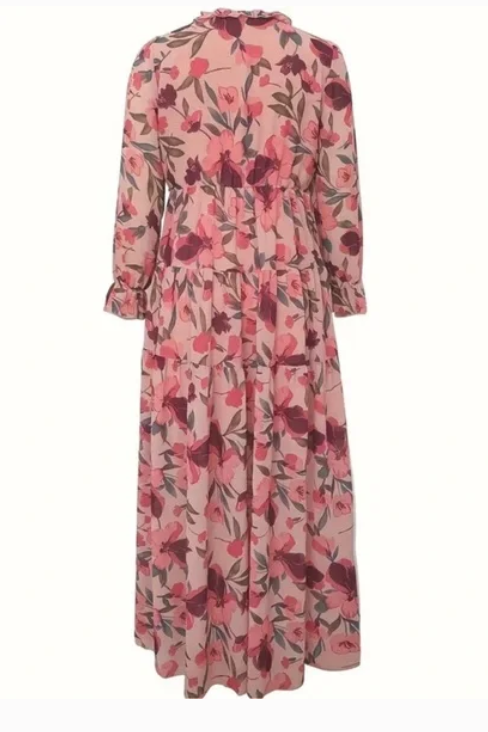 Lotus Floral Layered Maxi Tiered Dress