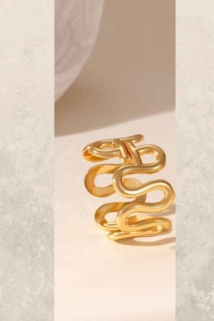 Trio Stack Abstract  O Fashion Rings