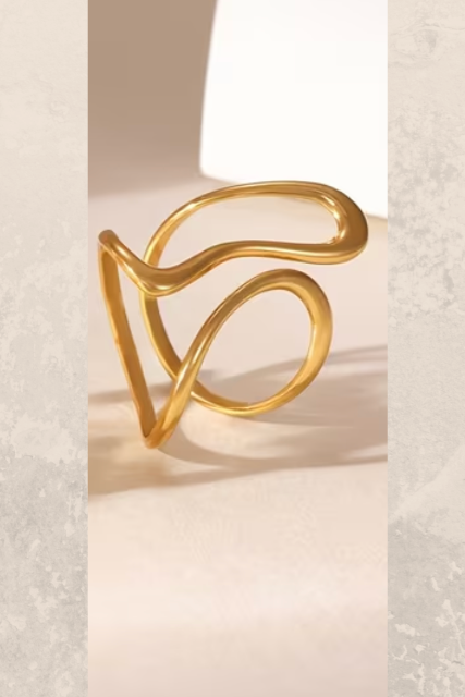 Trio Stack Abstract  O Fashion Rings