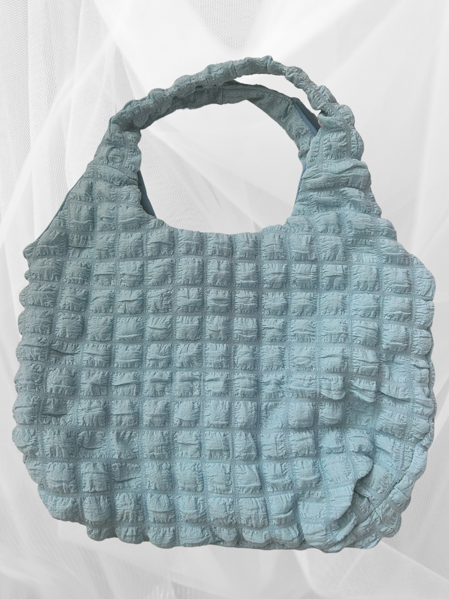 Blue Cloud Puffy Shoulder Zenana Tote Bag