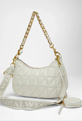 Loyal West Joe Quilted Nappa Leather Shoulder Bag 2 Colors White or Black
