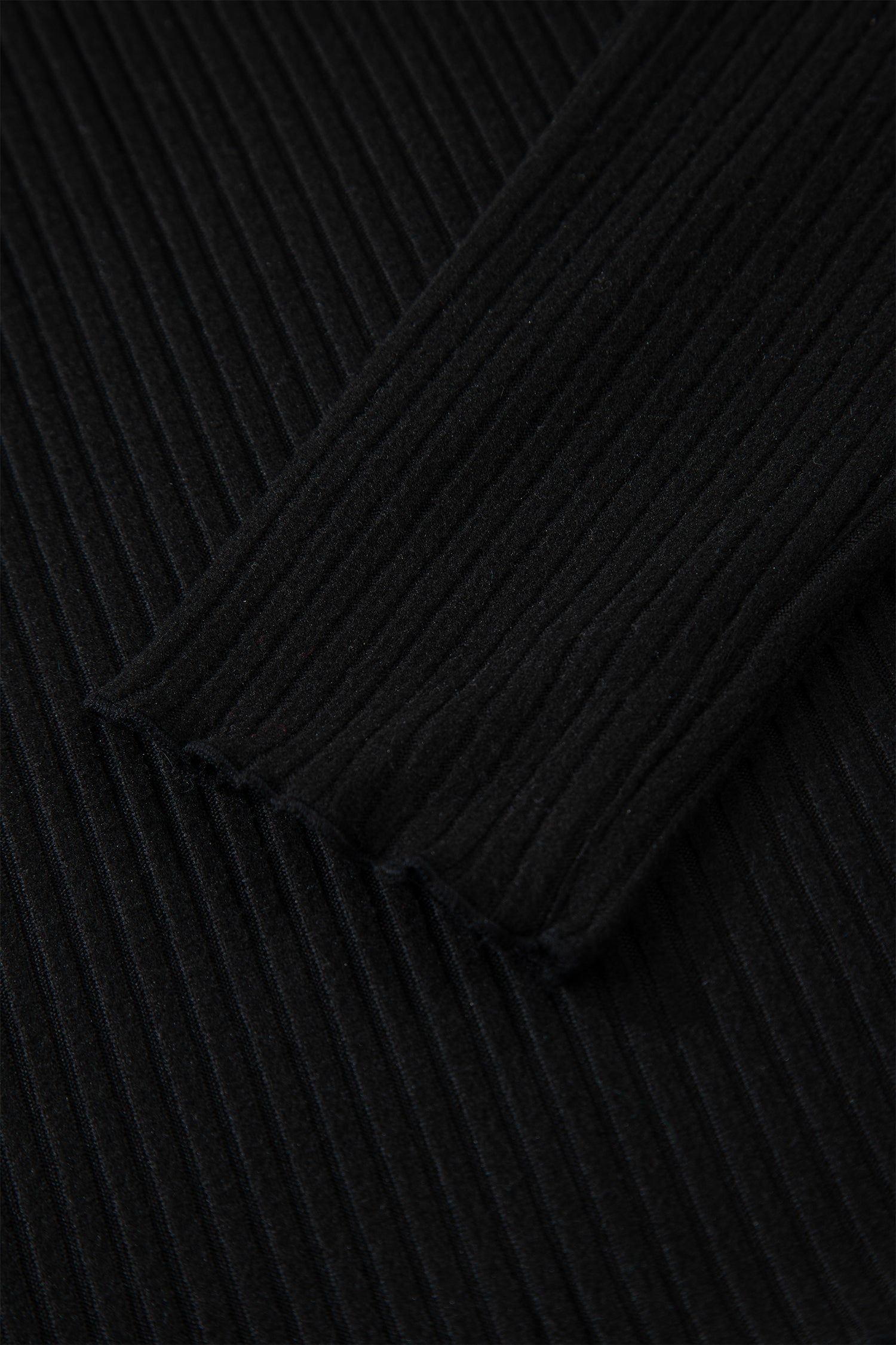 Beige Lace Neckline Button Decor Lettuce Edge Long Sleeve Ribbed Top