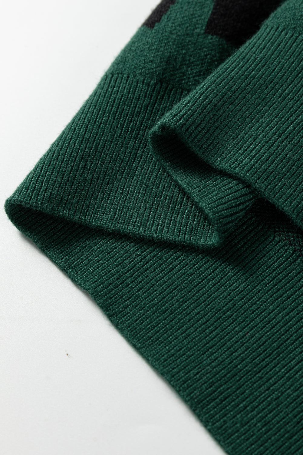 Blackish Green Pearl Embellished Bow Pattern Loose Sweater 3 colors