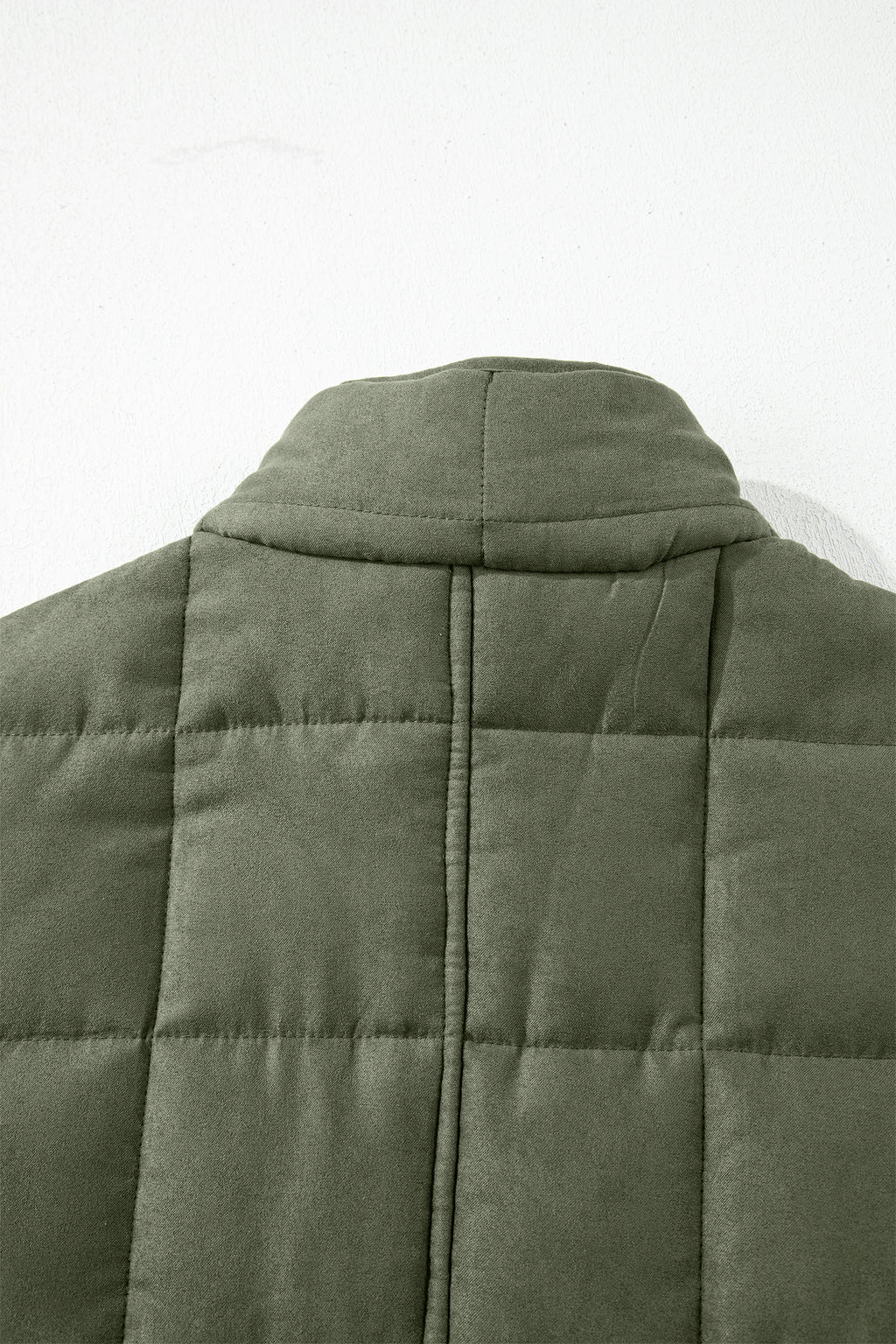 Green or Black Zip-Up Pocket Quilted Jacket