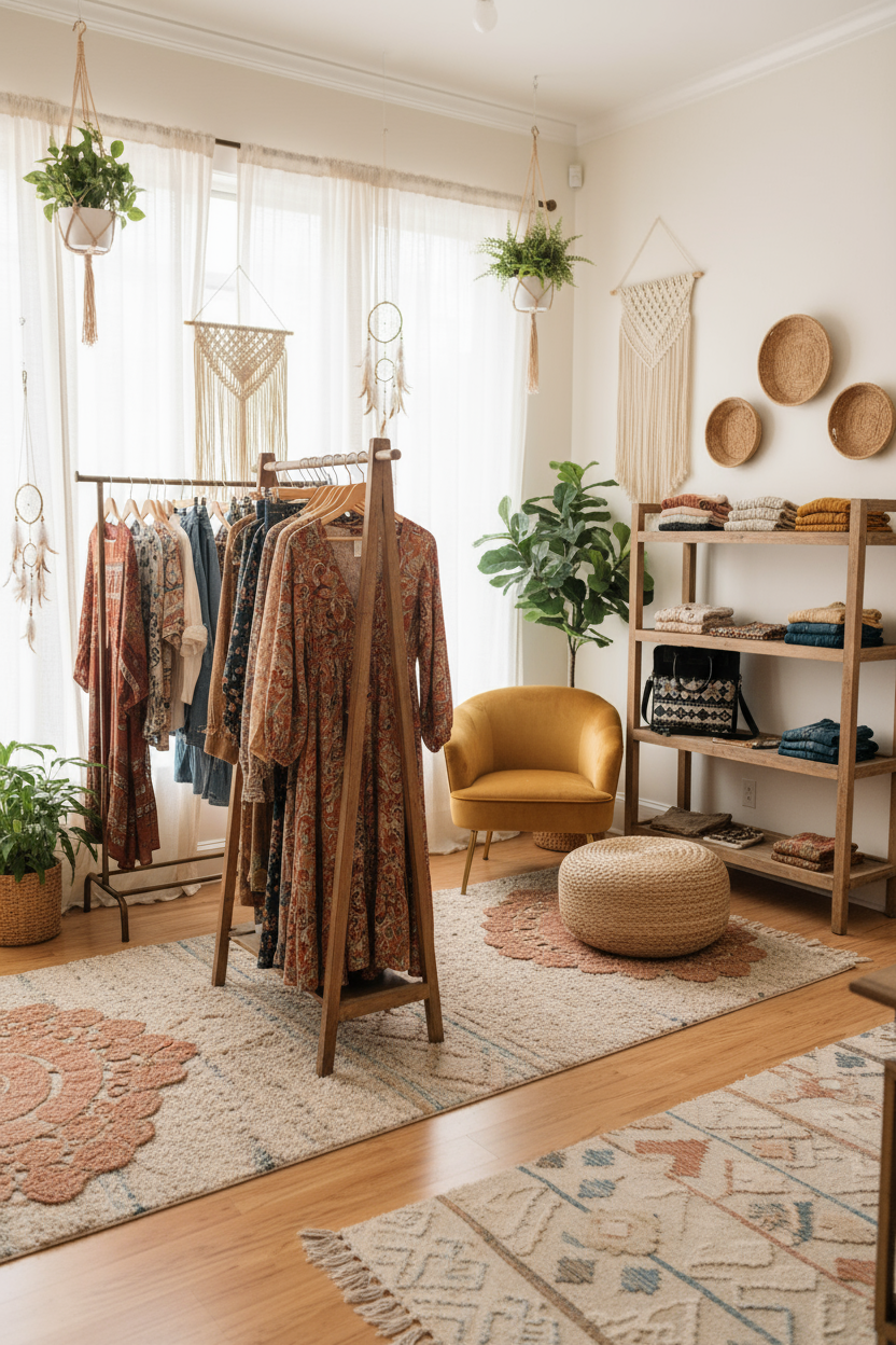 keep everthing the same but change the clothes on rack to match what i sell in my shopify store