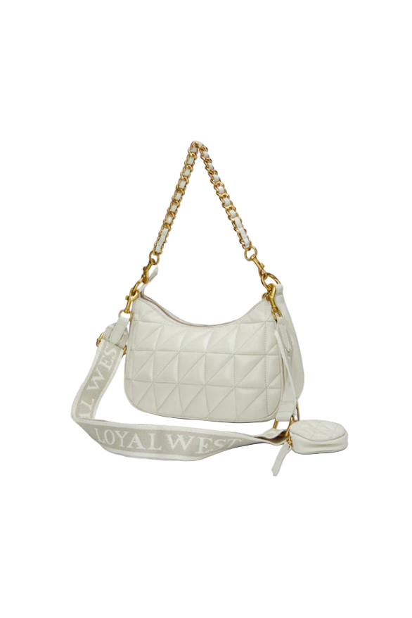Loyal West Joe Quilted Nappa Leather Shoulder Bag 2 Colors White or Black