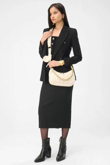 Loyal West Joe Quilted Nappa Leather Shoulder Bag 2 Colors White or Black