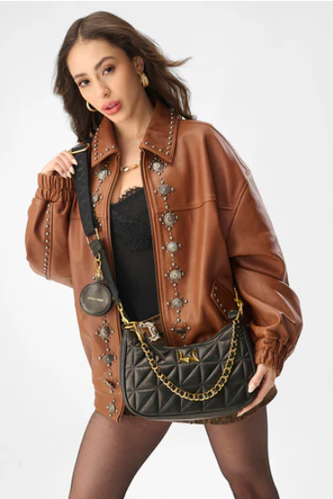 Loyal West Joe Quilted Nappa Leather Shoulder Bag 2 Colors White or Black