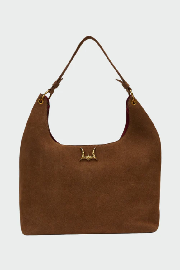 Myra Bag Loyal West Large Shoulder Bag In Suede Leather